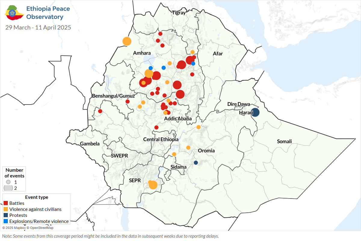 Ethiopia situation update (16 April 2025) - Map